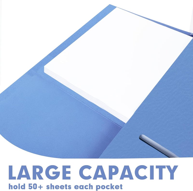 RAZCC Two Pocket Folders, 30 Pack File Folders with Pockets Fit Letter Size Paper, Thick Paper File Folder for School Office Business Home, Assorted 10 Colors - Image 3
